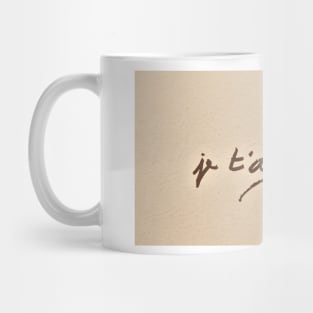 je t`aime hand written French message on a wall Mug